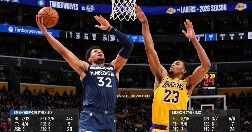 timberwolves vs lakers match player stats