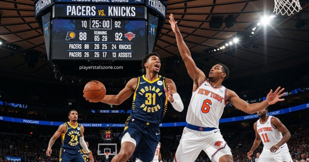 pacers vs knicks match player stats