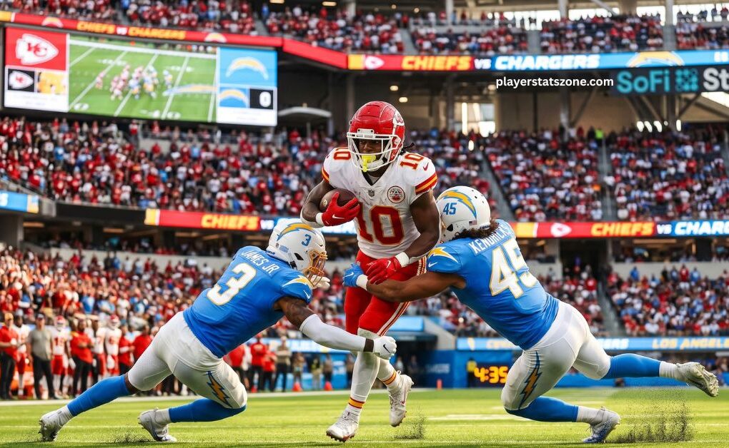 kansas city chiefs vs los angeles chargers match player stats