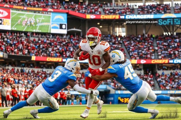 kansas city chiefs vs los angeles chargers match player stats