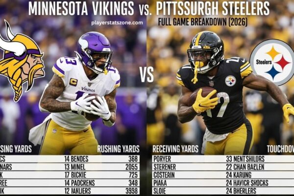 minnesota vikings vs pittsburgh steelers match player stats