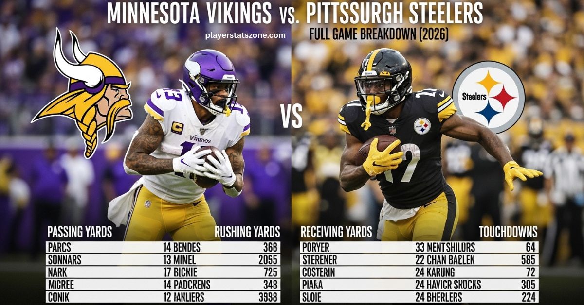 minnesota vikings vs pittsburgh steelers match player stats