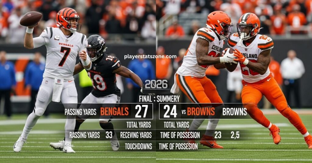 bengals vs cleveland browns match player stats
