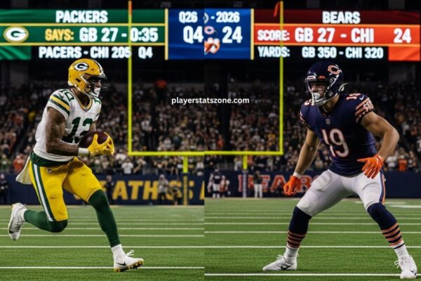 green bay packers vs chicago bears match player stats