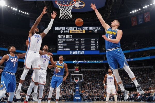 denver nuggets vs okc thunder match player stats