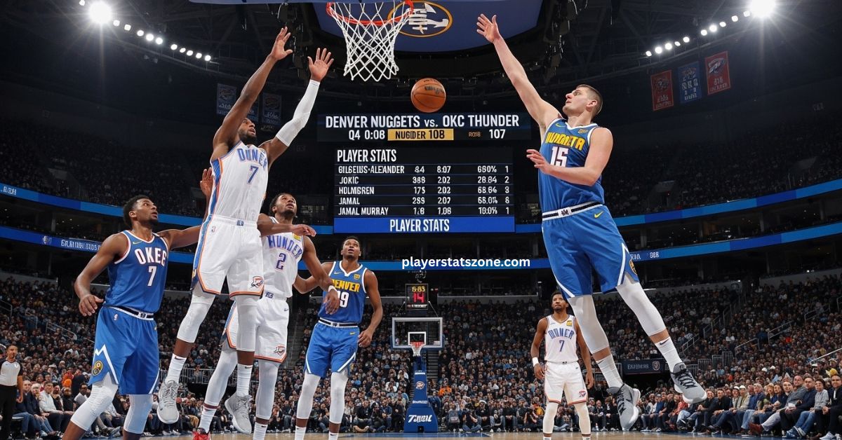 denver nuggets vs okc thunder match player stats