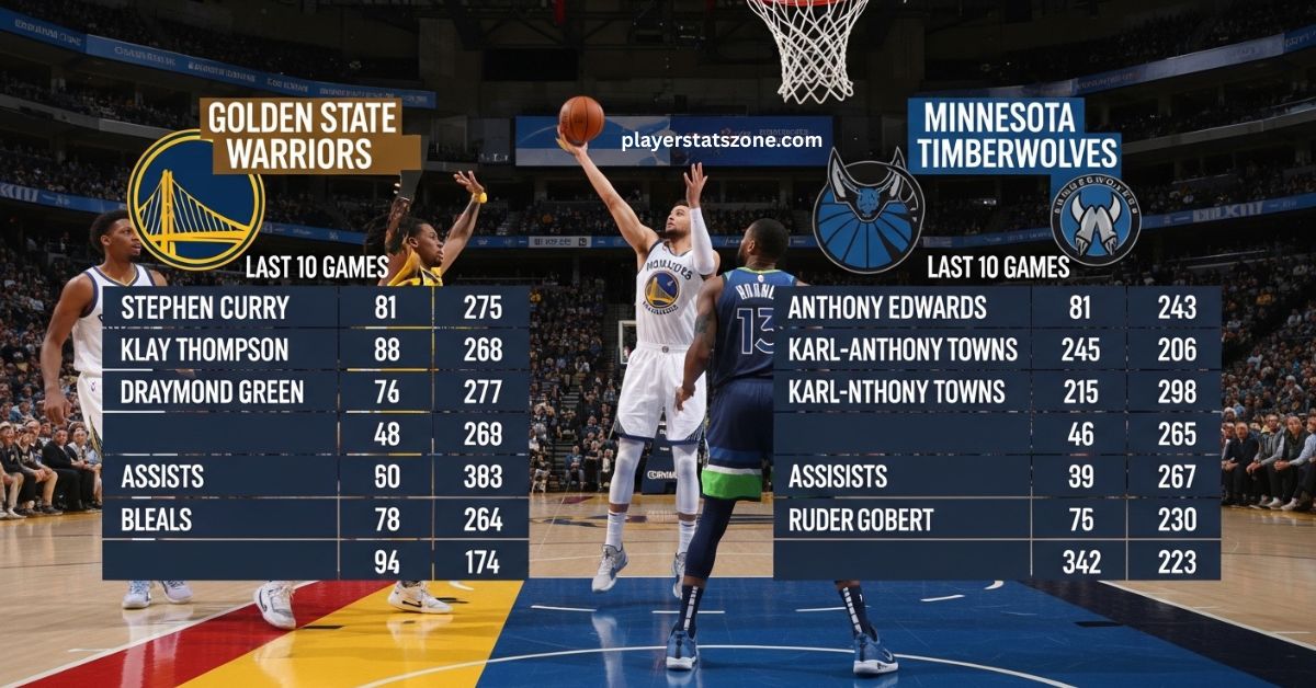 golden state warriors vs timberwolves match player stats