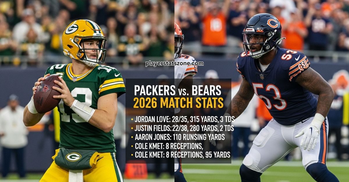 green bay packers vs chicago bears match player stats